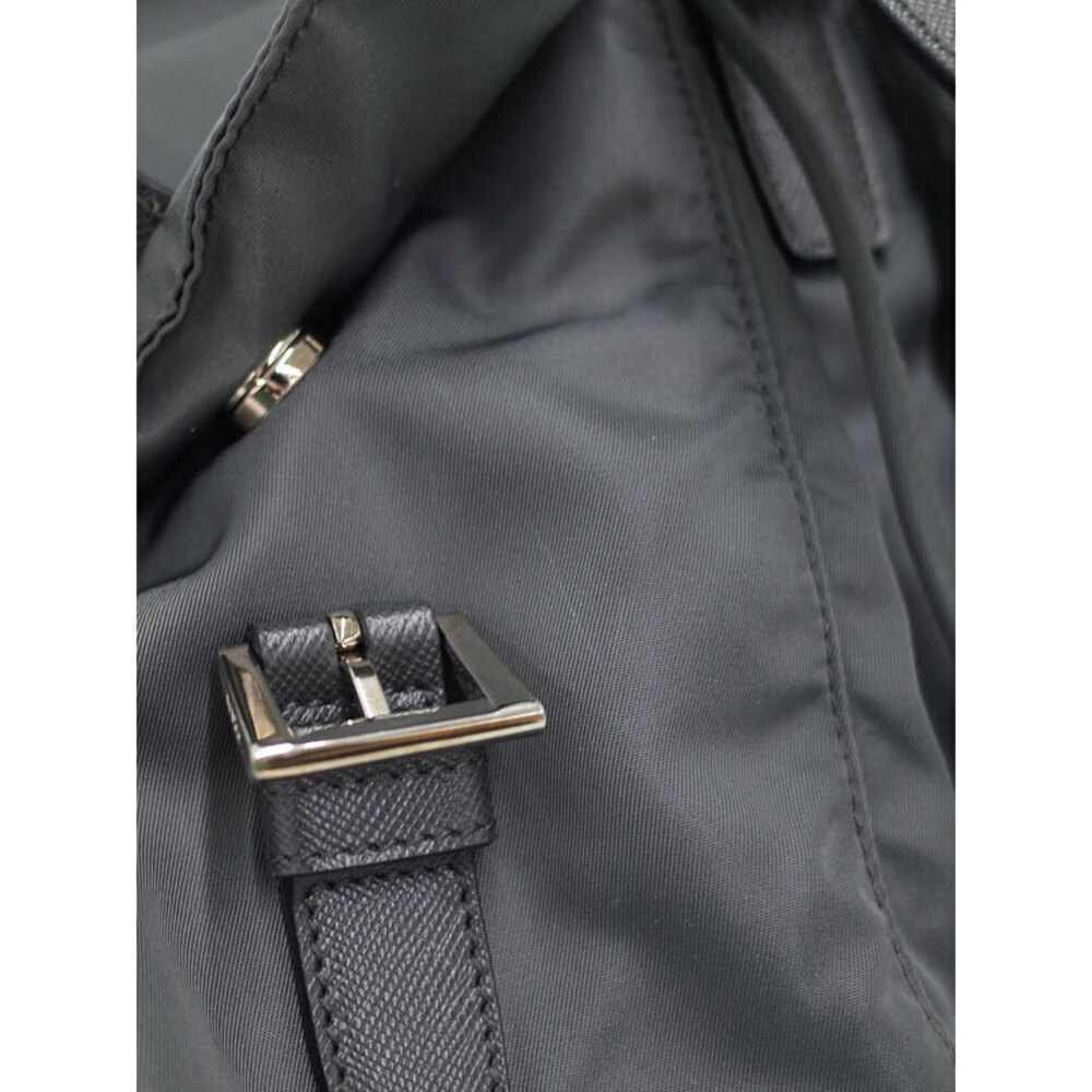 Prada Re Nylon Saffiano Leather Backpack Black - Picture 4 of 9